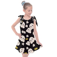 Cute Kawaii Popcorn pattern Kids  Tie Up Tunic Dress