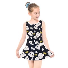 Cute Kawaii Popcorn pattern Kids  Skater Dress Swimsuit