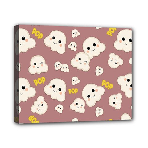 Cute Kawaii Popcorn Pattern Canvas 10  X 8  (stretched) by Valentinaart