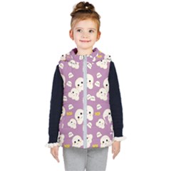 Cute Kawaii Popcorn Pattern Kid s Hooded Puffer Vest by Valentinaart