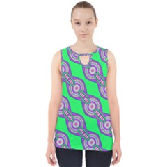 Purple Chains On A Green Background                                                    Cut Out Tank Top