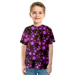 Purple Red  Roses Kids  Sport Mesh Tee