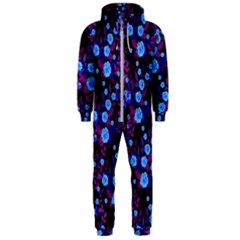 Purple Blue  Roses Hooded Jumpsuit (men)  by snowwhitegirl