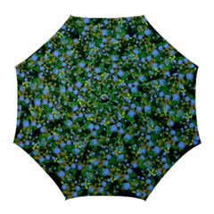 Blue Luminescent Roses Golf Umbrellas