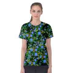 Blue Luminescent Roses Women s Cotton Tee