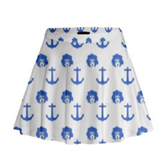 Vintage Face Anchor Blue Mini Flare Skirt by snowwhitegirl