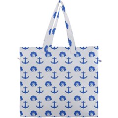 Vintage Face Anchor Blue Canvas Travel Bag by snowwhitegirl