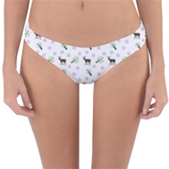 White Deer Pattern Reversible Hipster Bikini Bottoms by snowwhitegirl