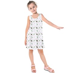 White Deer Pattern Kids  Sleeveless Dress by snowwhitegirl