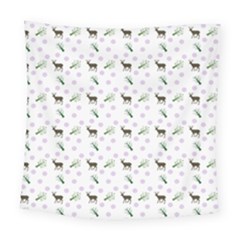 White Deer Pattern Square Tapestry (large)