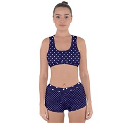 Little  Dots Navy Blue Racerback Boyleg Bikini Set by snowwhitegirl