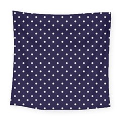 Little  Dots Navy Blue Square Tapestry (large)
