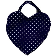 Little  Dots Navy Blue Giant Heart Shaped Tote by snowwhitegirl