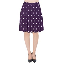 Little  Dots Purple Velvet High Waist Skirt