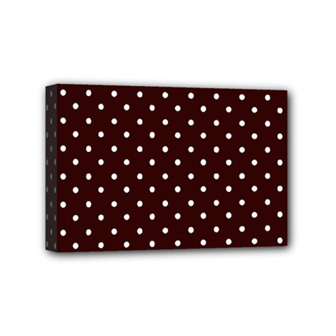 Little  Dots Maroon Mini Canvas 6  X 4  (stretched)