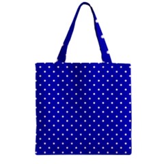 Little  Dots Royal Blue Zipper Grocery Tote Bag by snowwhitegirl