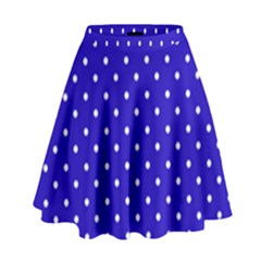 Little  Dots Royal Blue High Waist Skirt