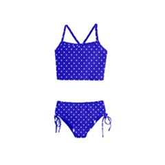 Little  Dots Royal Blue Girls  Tankini Swimsuit by snowwhitegirl