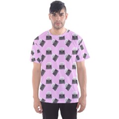 Retro Typewriter Pink Pattern Men s Sports Mesh Tee