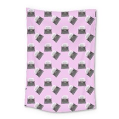 Retro Typewriter Pink Pattern Small Tapestry by snowwhitegirl