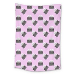 Retro Typewriter Pink Pattern Large Tapestry by snowwhitegirl