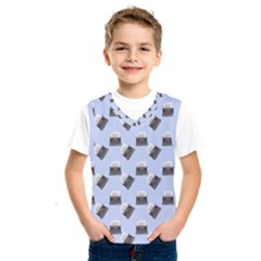 Retro Typewriter Blue Pattern Kids  Sportswear by snowwhitegirl