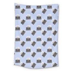 Retro Typewriter Blue Pattern Large Tapestry by snowwhitegirl