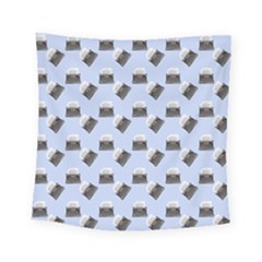 Retro Typewriter Blue Pattern Square Tapestry (small) by snowwhitegirl