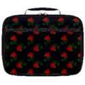 Red Roses Black Full Print Lunch Bag View1