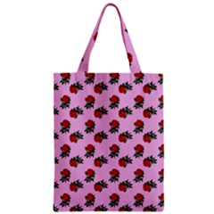 Red Roses Pink Zipper Classic Tote Bag