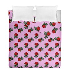 Red Roses Pink Duvet Cover Double Side (full/ Double Size) by snowwhitegirl