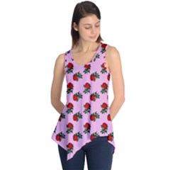 Red Roses Pink Sleeveless Tunic