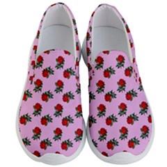 Red Roses Pink Men s Lightweight Slip Ons by snowwhitegirl