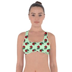 Red Roses Green Got No Strings Sports Bra