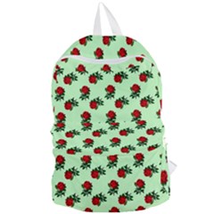 Red Roses Green Foldable Lightweight Backpack by snowwhitegirl