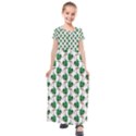 Flamingo Leaf Patttern Kids  Short Sleeve Maxi Dress View1