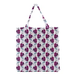 Flamingo Leaf Patttern Blue Grocery Tote Bag