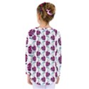 Flamingo Leaf Patttern Blue Kids  Long Sleeve Tee View2