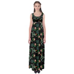 Vintage Jester Floral Pattern Empire Waist Maxi Dress