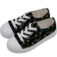 Vintage Jester Floral Pattern Kids  Low Top Canvas Sneakers by snowwhitegirl