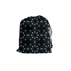 Embroidery Paisley Black Drawstring Pouch (medium)