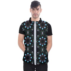 Embroidery Paisley Black Men s Puffer Vest