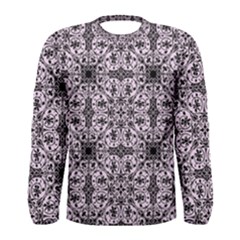 Ornamental Pink Black Men s Long Sleeve Tee