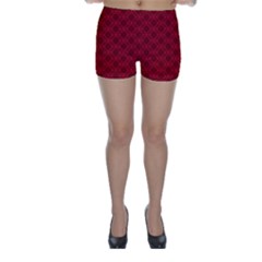 Victorian Paisley Red Skinny Shorts