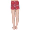 Embroidery Paisley Red Kids Sports Shorts View2