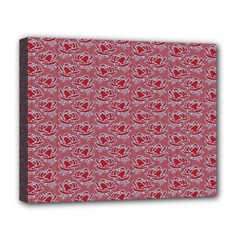 Retro Red Pattern Deluxe Canvas 20  X 16  (stretched)