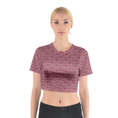 Retro Red Pattern Cotton Crop Top