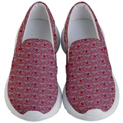 Retro Red Pattern Kid s Lightweight Slip Ons by snowwhitegirl