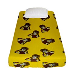 Girl With Popsicle Yello Fitted Sheet (single Size)