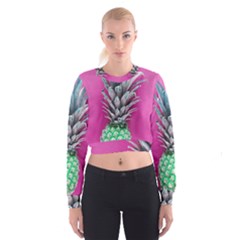 Green Pineapple Cropped Sweatshirt